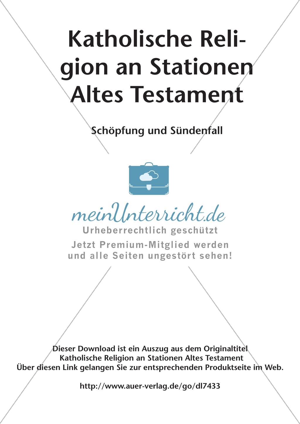 Kath. Religion an Stationen: Altes Testament: Schöpfung und Sündenfall Preview 2