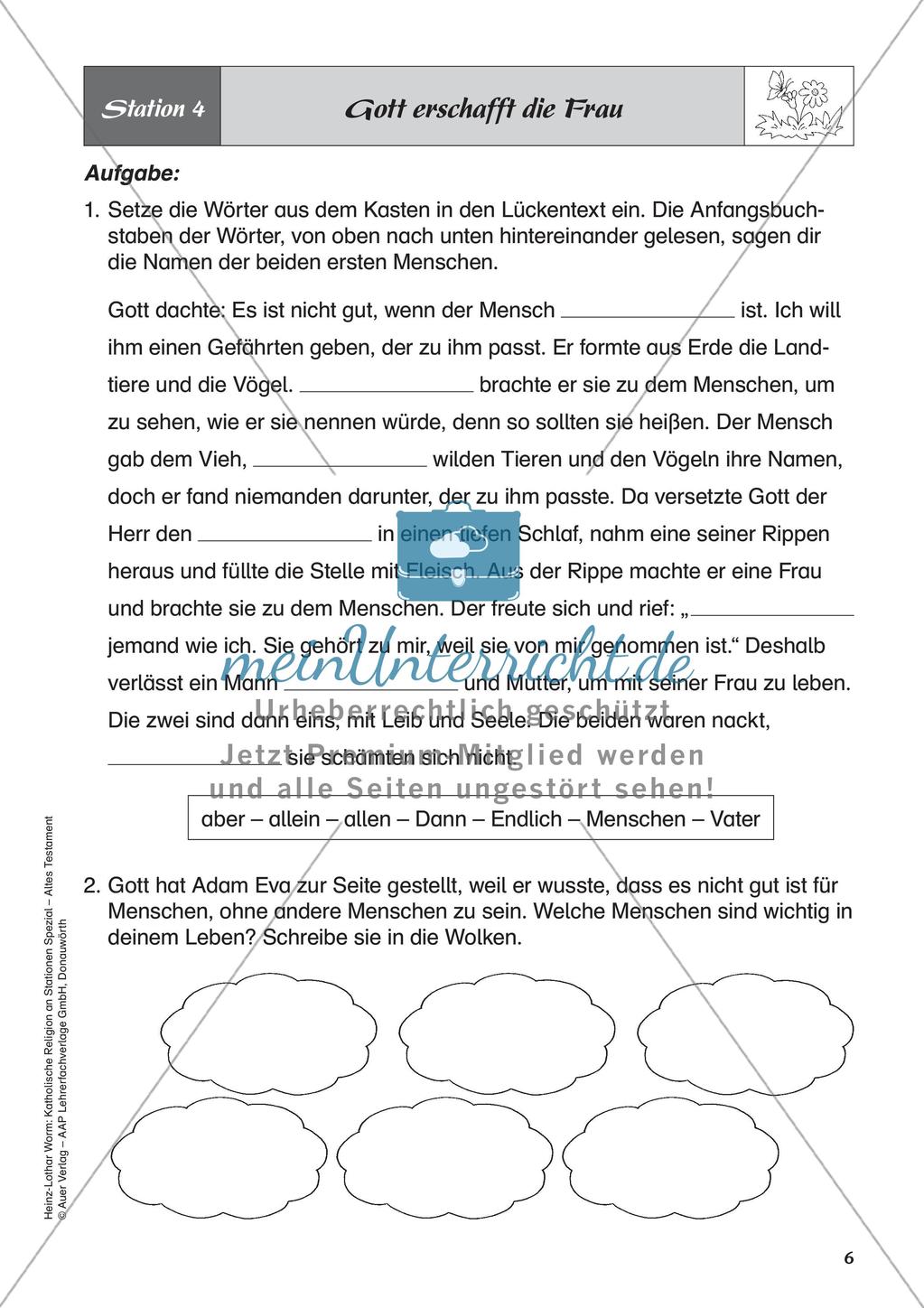 Kath. Religion an Stationen: Altes Testament: Schöpfung und Sündenfall Preview 8