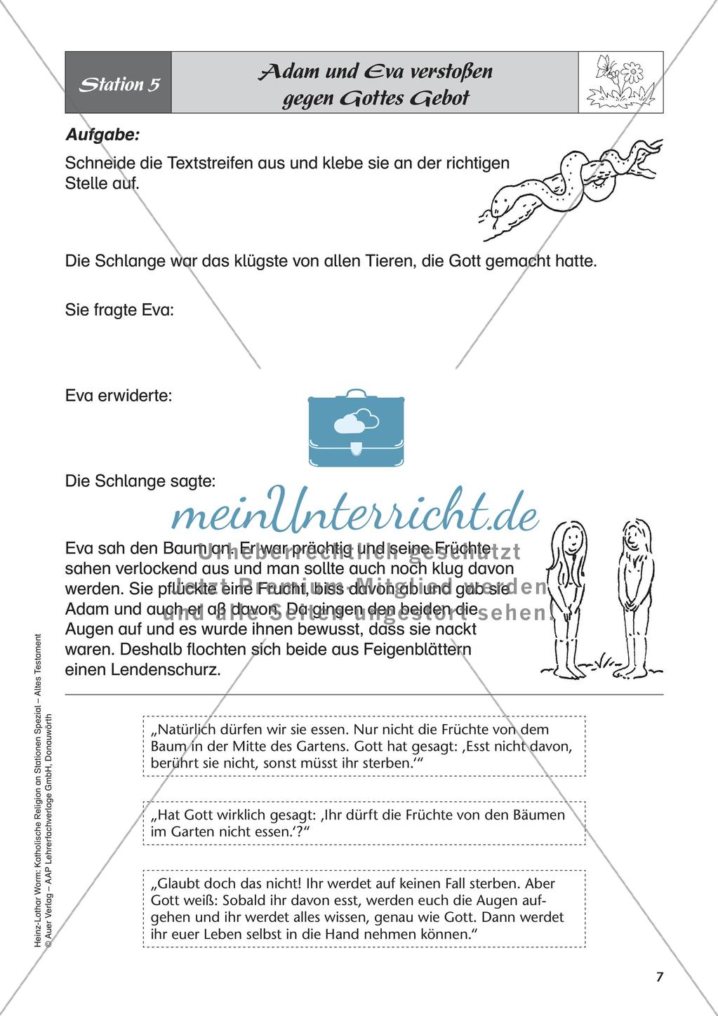 Kath. Religion an Stationen: Altes Testament: Schöpfung und Sündenfall Preview 9