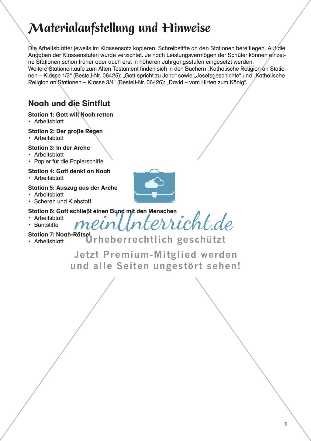 Kath. Religion an Stationen: Altes Testament: Noah und die Sintflut Preview 3