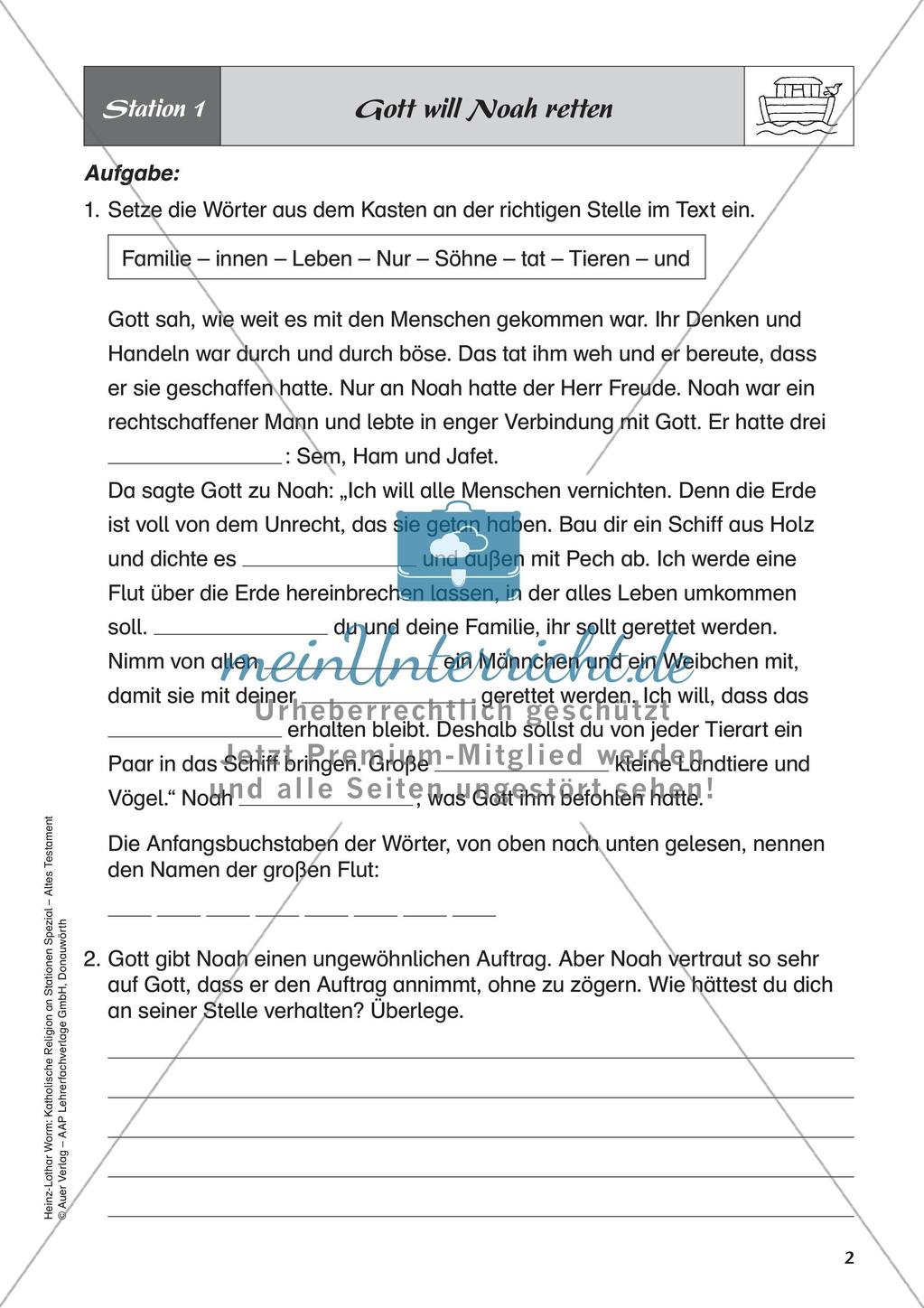 Kath. Religion an Stationen: Altes Testament: Noah und die Sintflut Preview 4