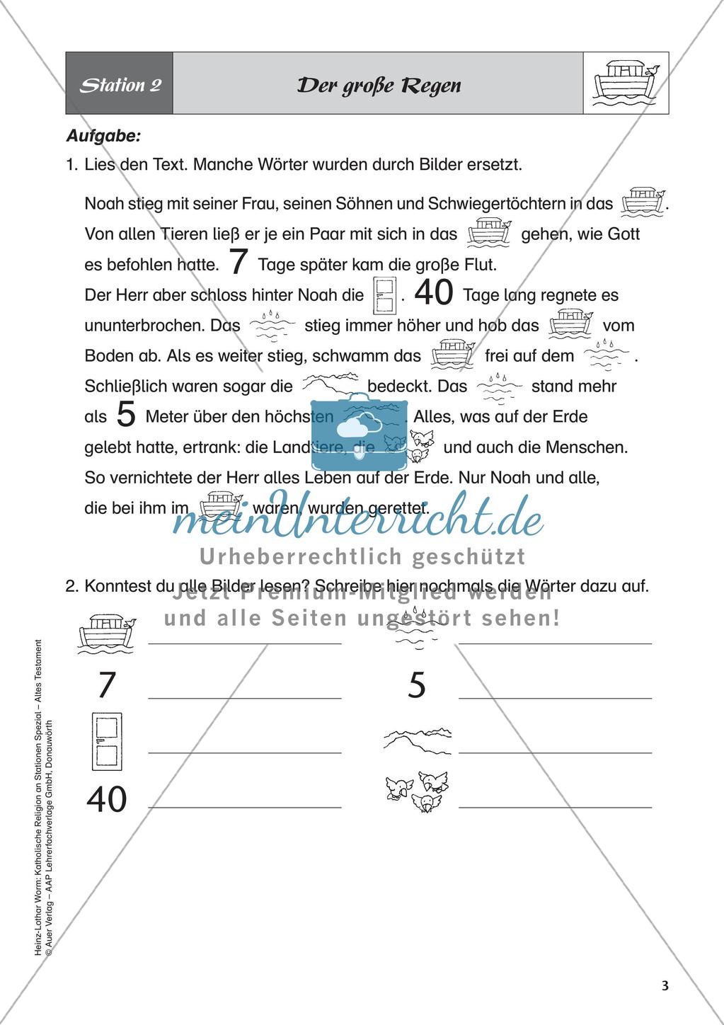 Kath. Religion an Stationen: Altes Testament: Noah und die Sintflut Preview 5