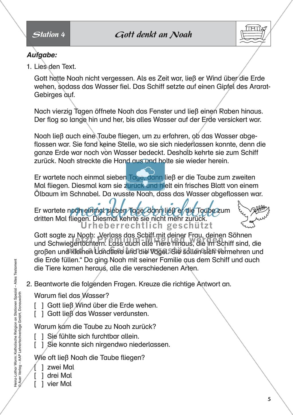 Kath. Religion an Stationen: Altes Testament: Noah und die Sintflut Preview 7