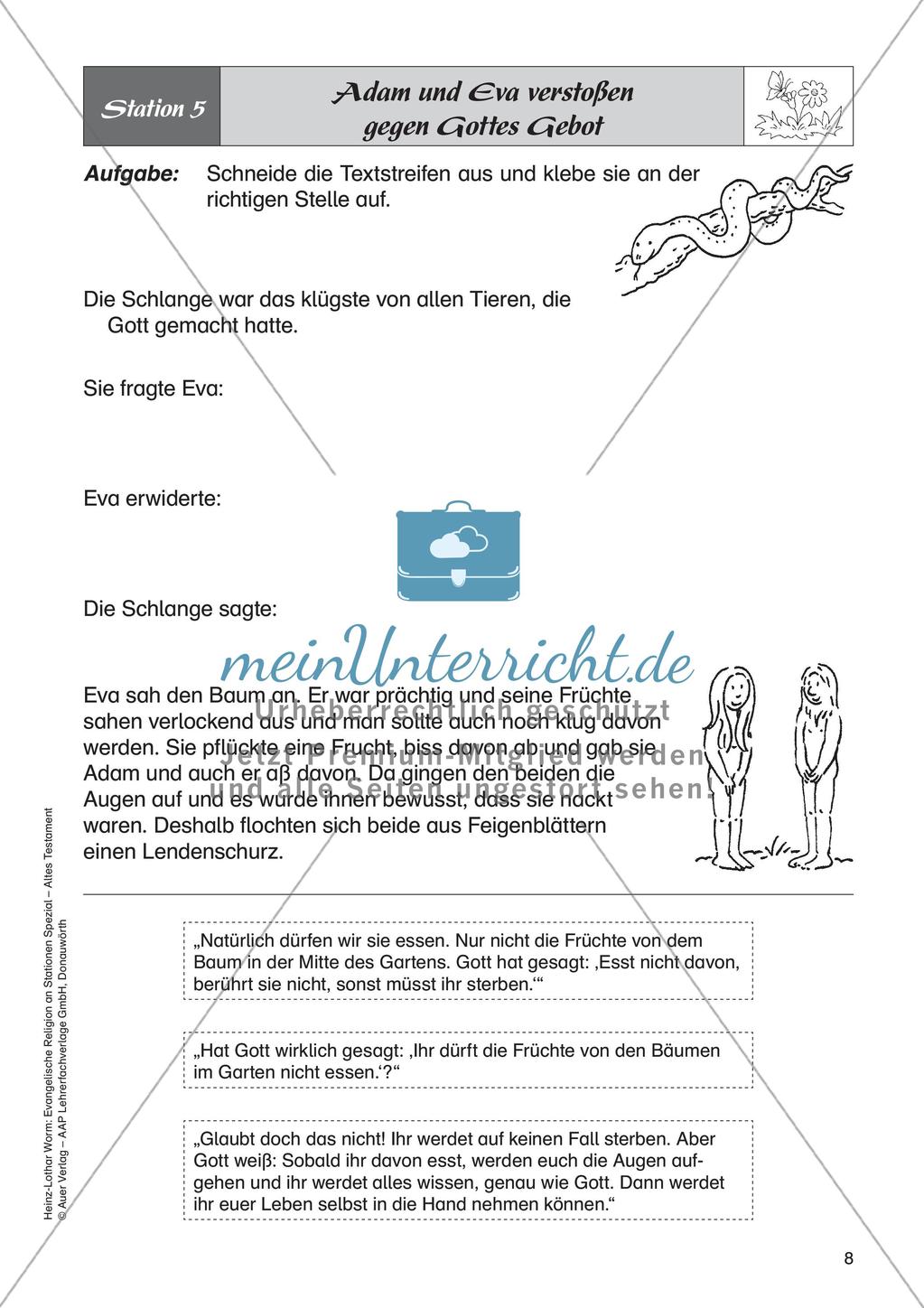 Ev. Religion an Stationen: Altes Testament: Schöpfung und Sündenfall Preview 10