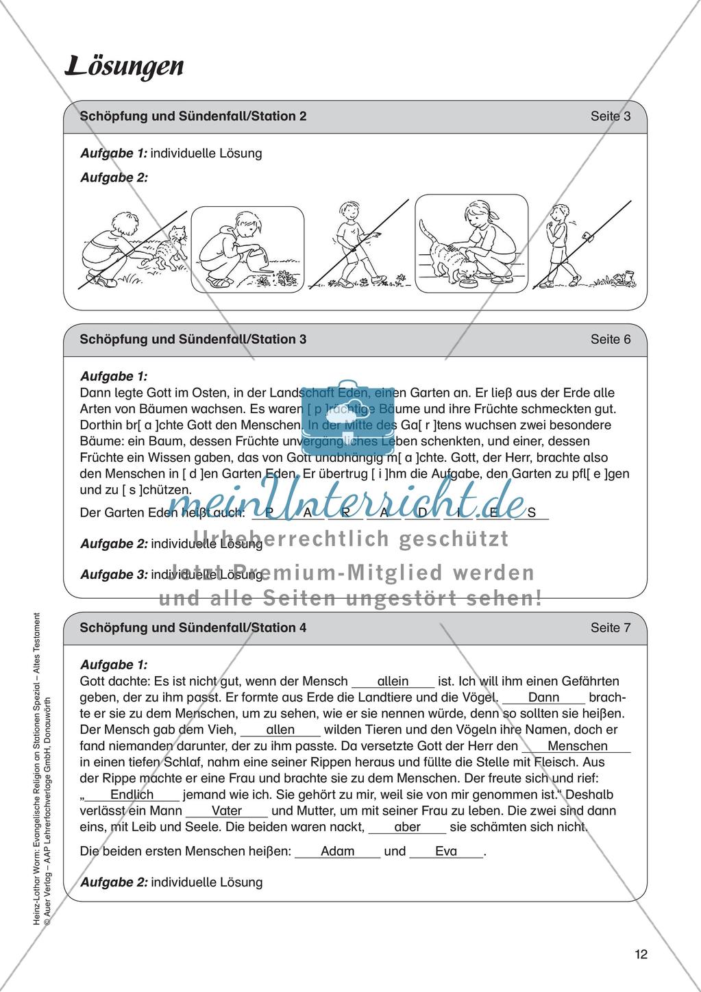Ev. Religion an Stationen: Altes Testament: Schöpfung und Sündenfall Preview 14