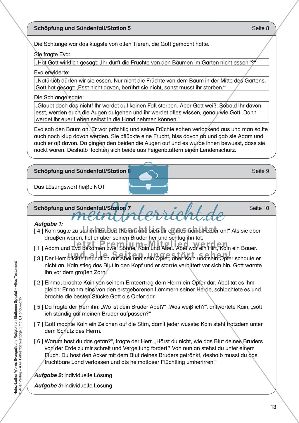 Ev. Religion an Stationen: Altes Testament: Schöpfung und Sündenfall Preview 15