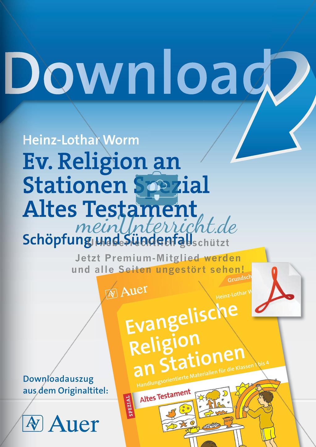 Ev. Religion an Stationen: Altes Testament: Schöpfung und Sündenfall Preview 1