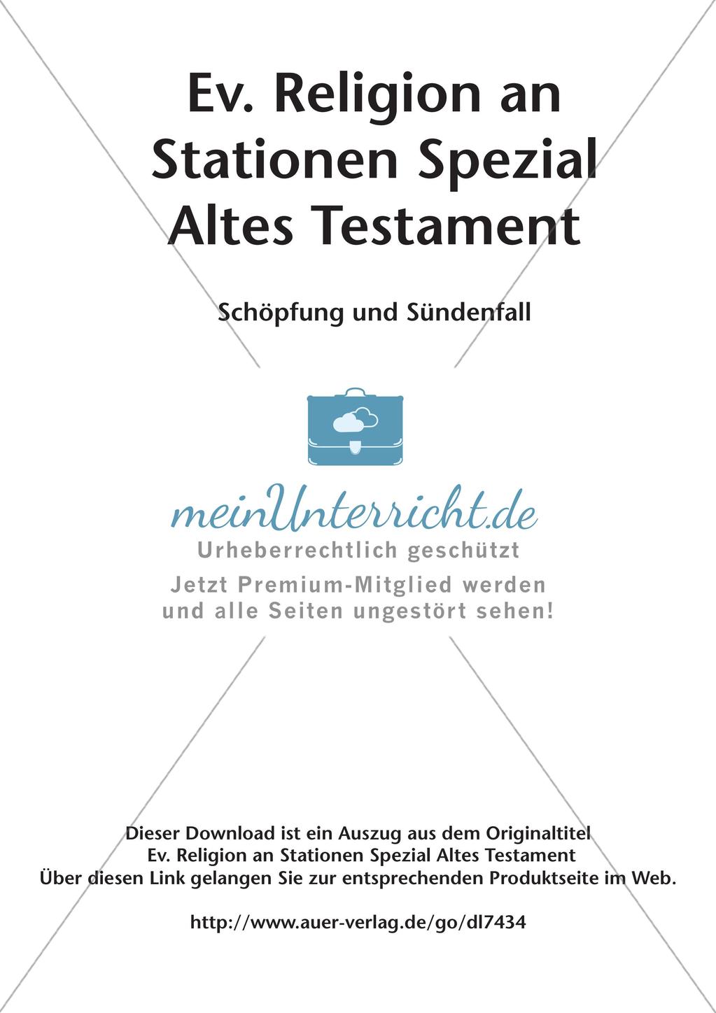 Ev. Religion an Stationen: Altes Testament: Schöpfung und Sündenfall Preview 2