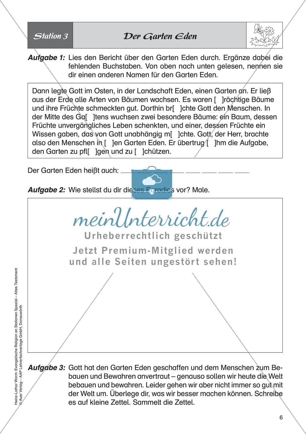 Ev. Religion an Stationen: Altes Testament: Schöpfung und Sündenfall Preview 8