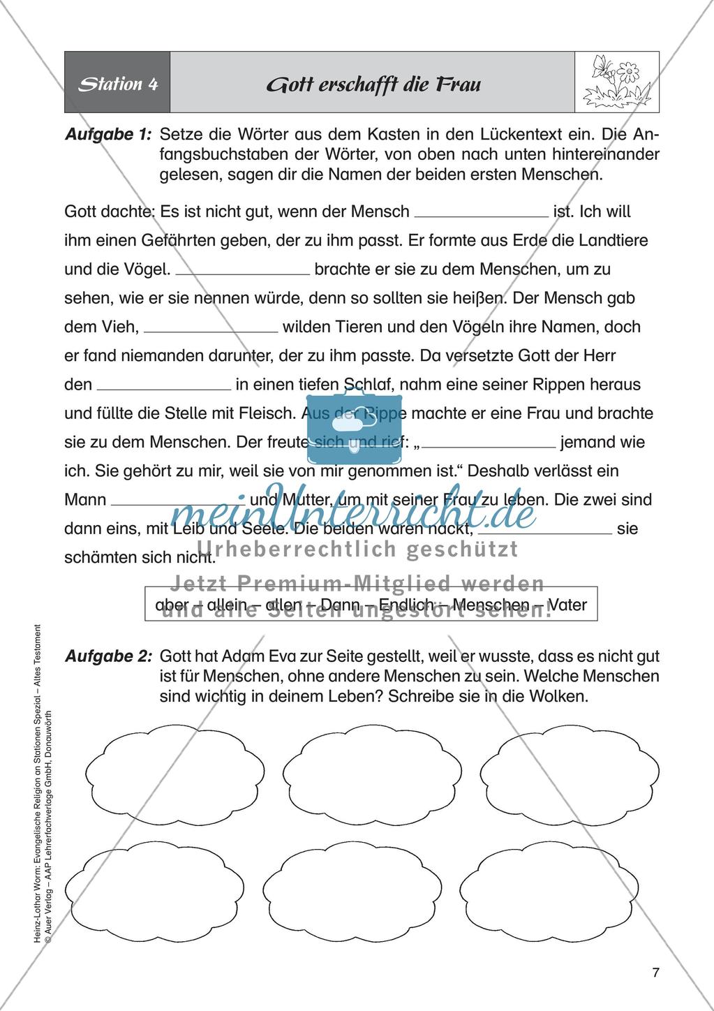 Ev. Religion an Stationen: Altes Testament: Schöpfung und Sündenfall Preview 9