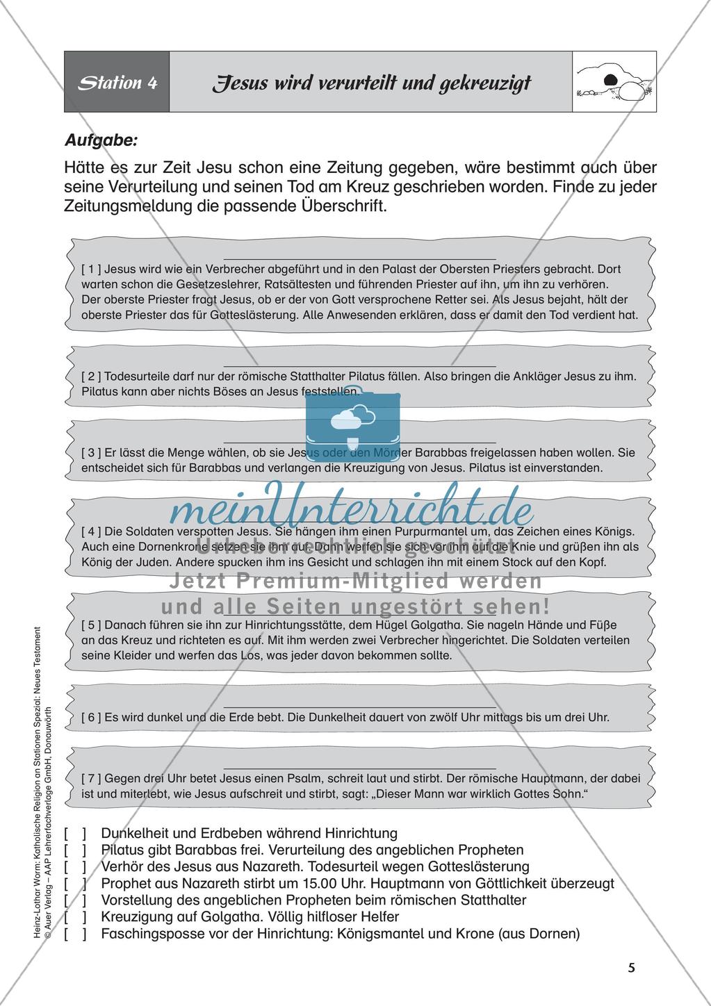 Kath. Religion an Stationen: Neues Testament: Jesu Tod und Auferstehung Preview 7