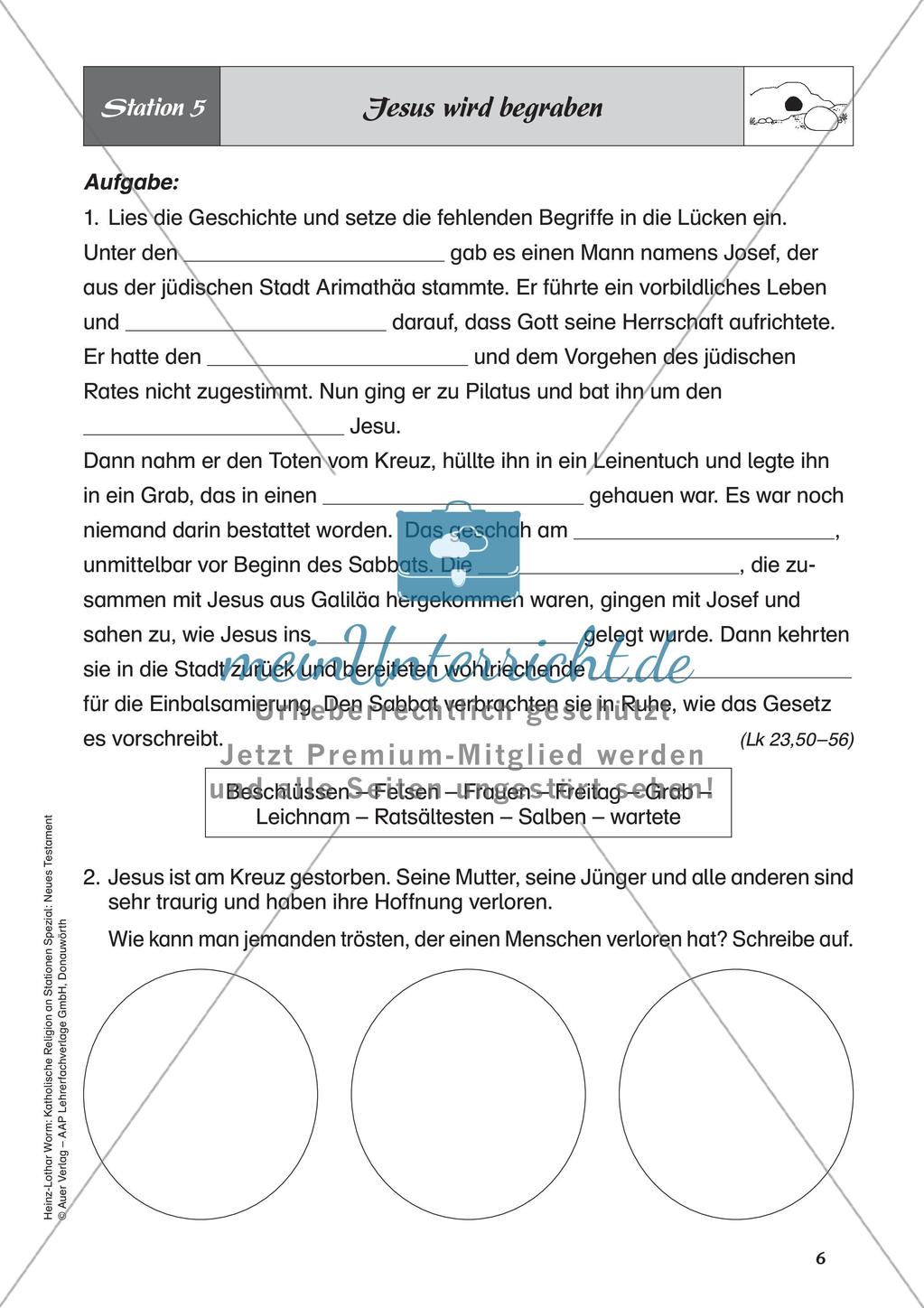 Kath. Religion an Stationen: Neues Testament: Jesu Tod und Auferstehung Preview 8