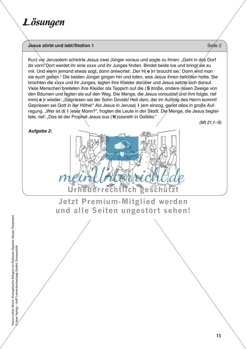 Ev. Religion an Stationen: Neues Testament: Jesu Tod und Auferstehung Preview 15