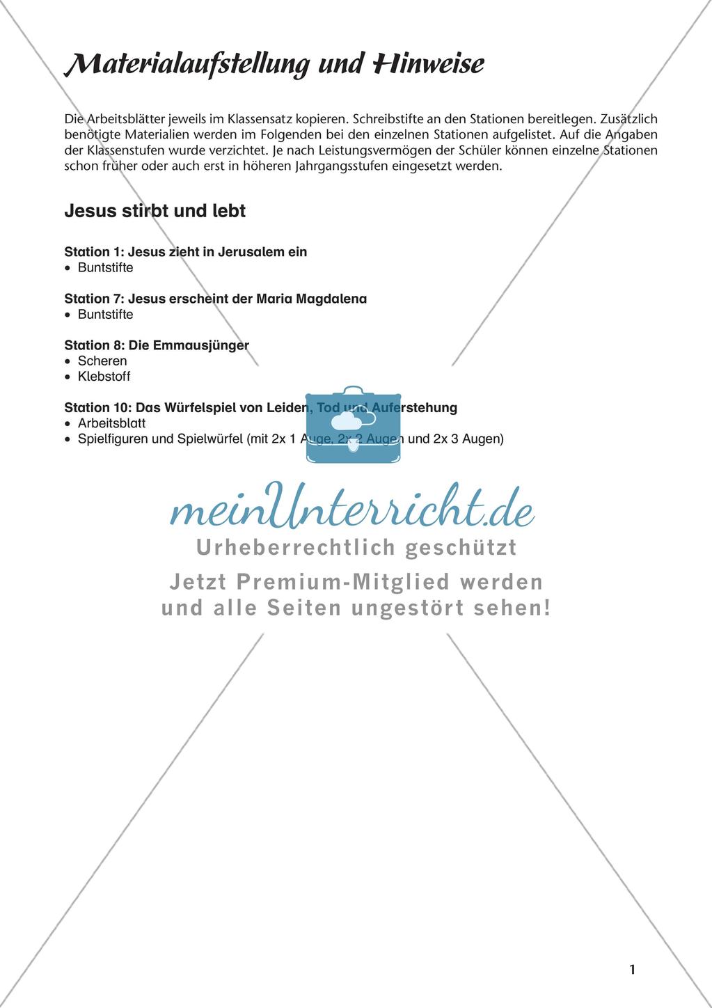 Ev. Religion an Stationen: Neues Testament: Jesu Tod und Auferstehung Preview 3