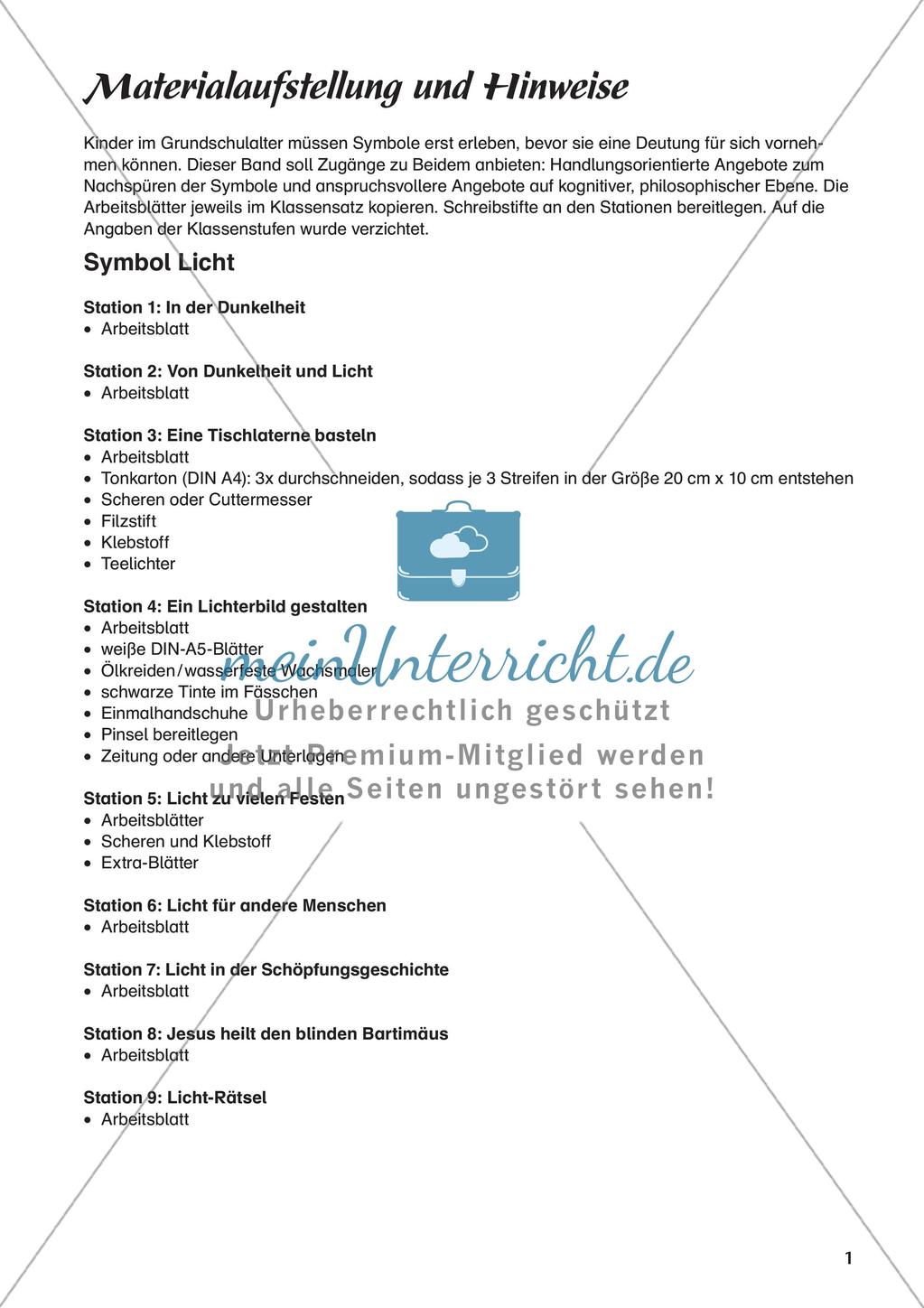 Kath. Religion an Stationen: Symbol Licht Preview 3
