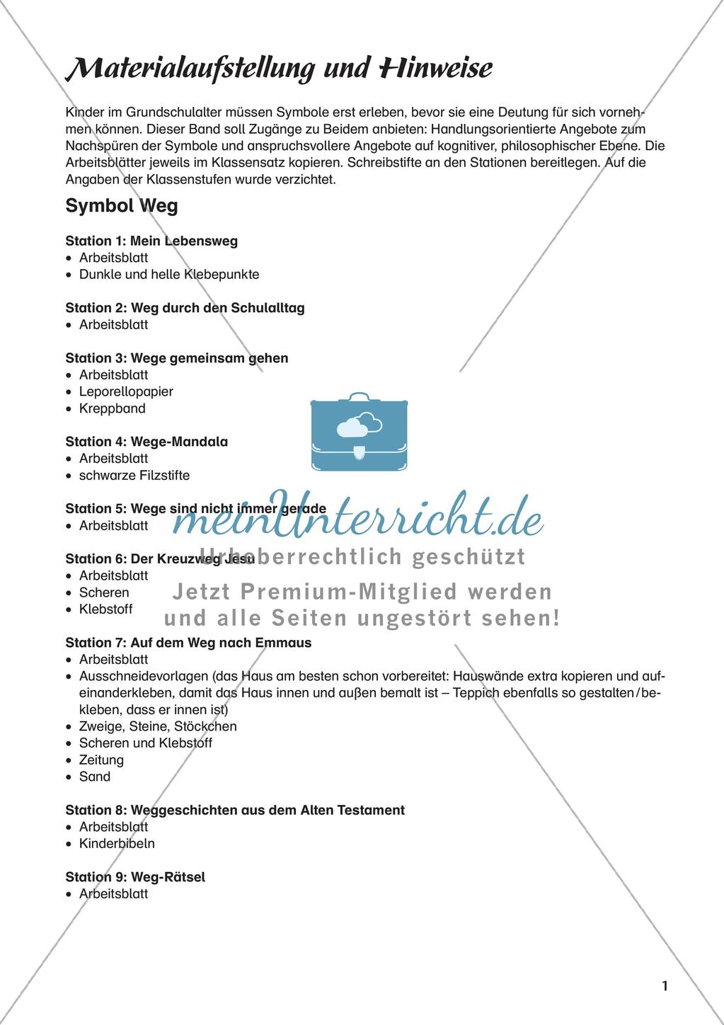 Kath. Religion an Stationen: Symbol Weg Preview 3