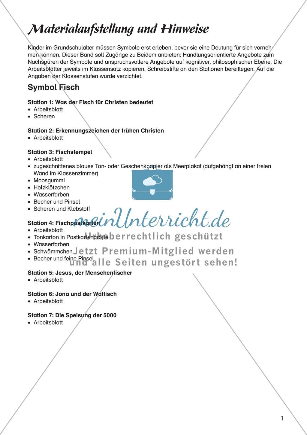 Kath. Religion an Stationen: Symbol Fisch Preview 3