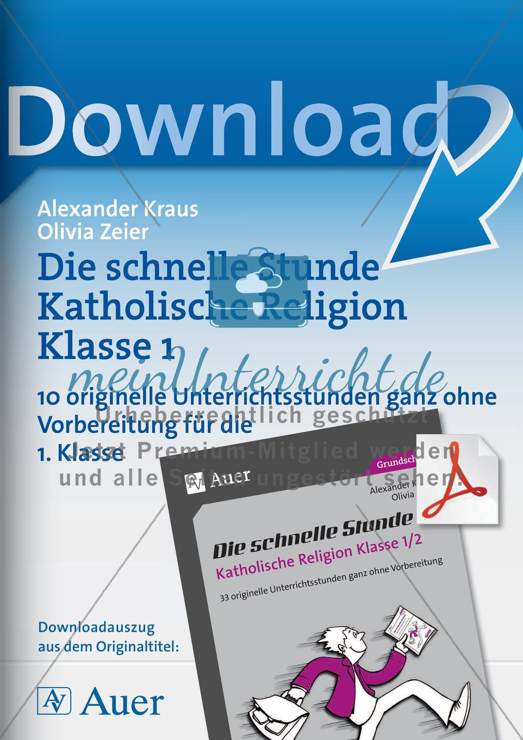 Die schnelle Stunde Kath. Religion: Klasse 1 Preview 1