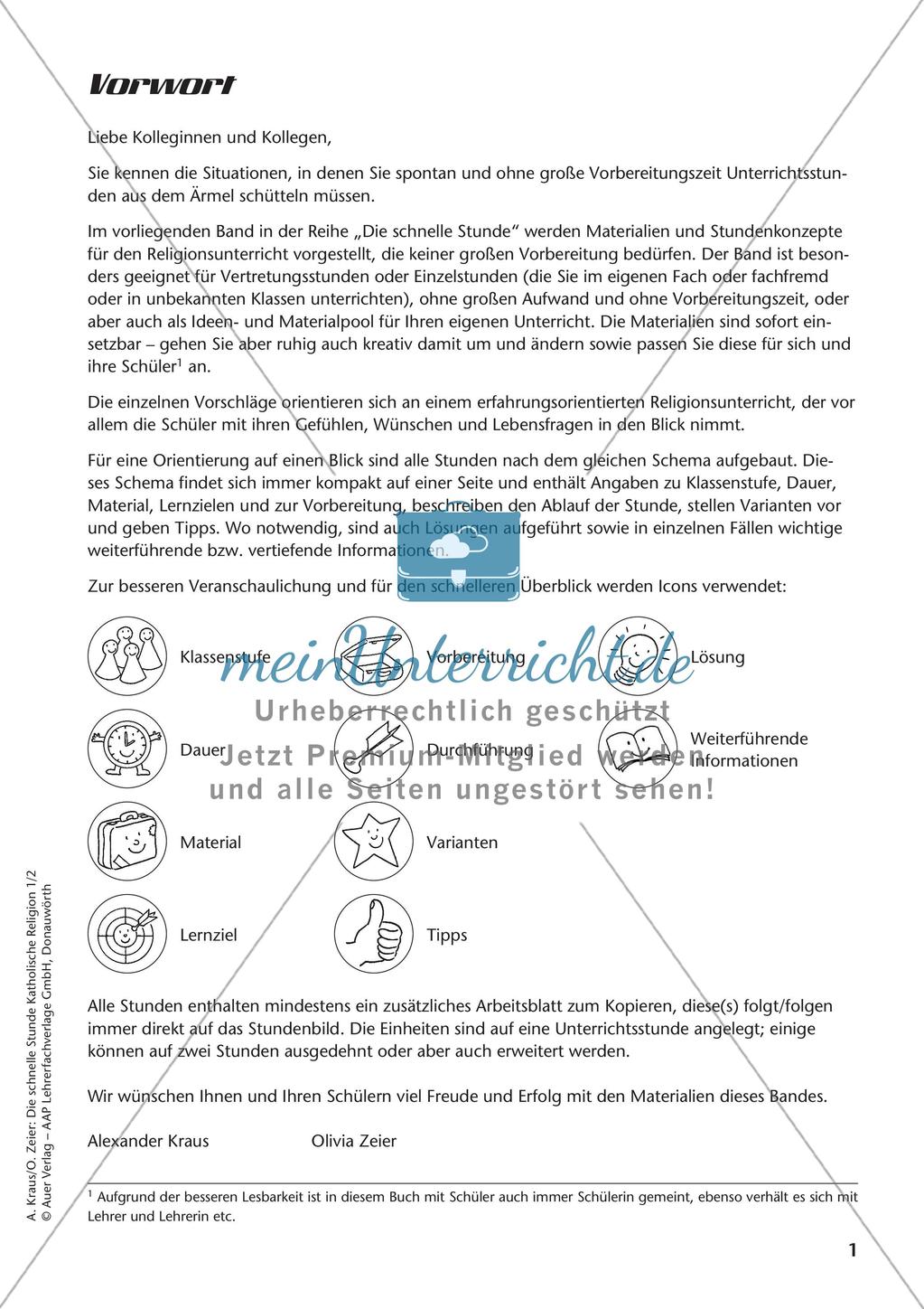 Die schnelle Stunde Kath. Religion: Klasse 1 Preview 3