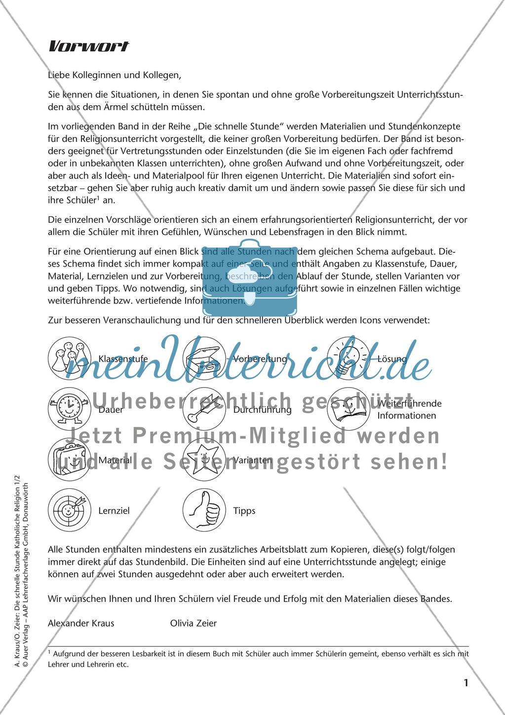 Die schnelle Stunde Kath. Religion: Klasse 1 Preview 3