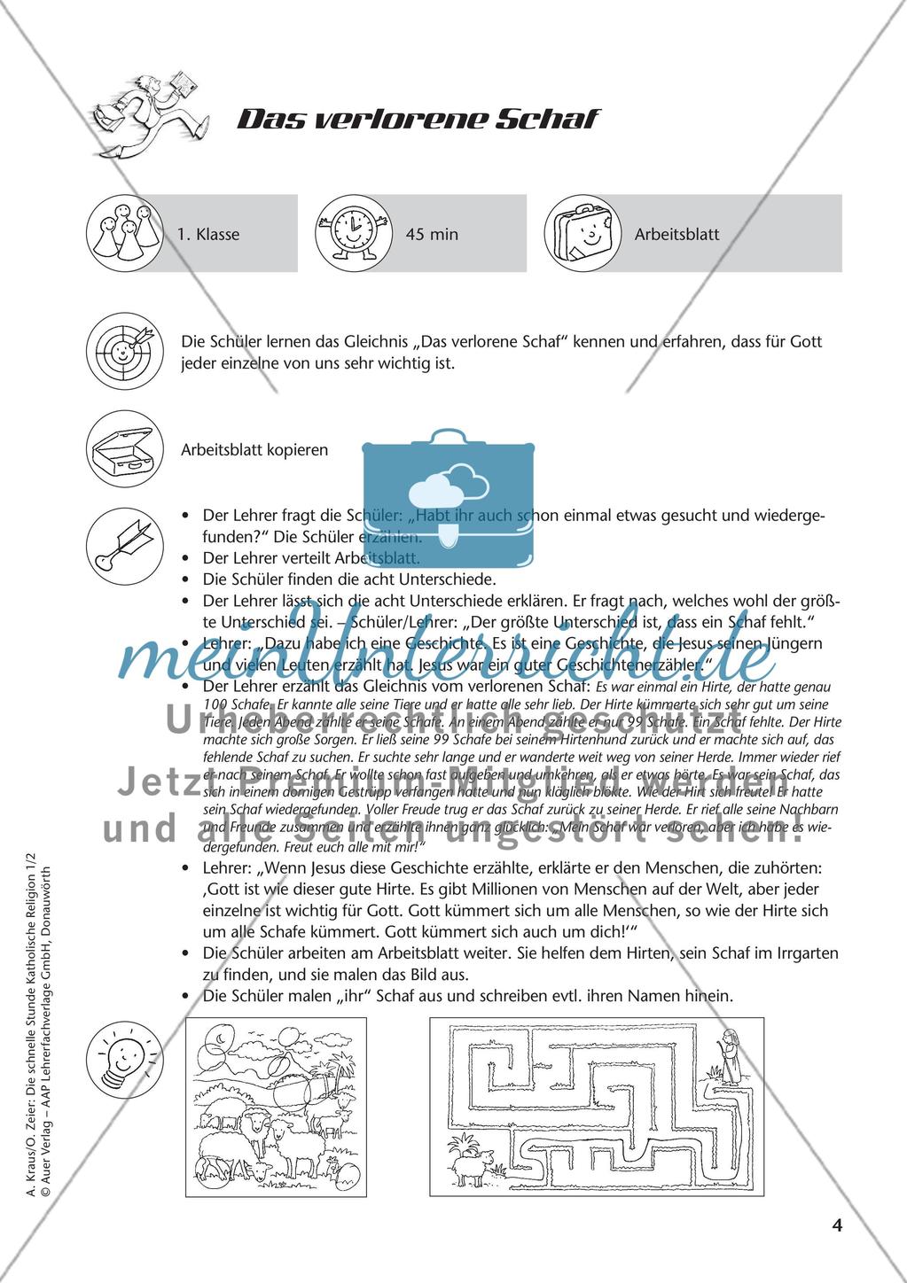Die schnelle Stunde Kath. Religion: Klasse 1 Preview 6