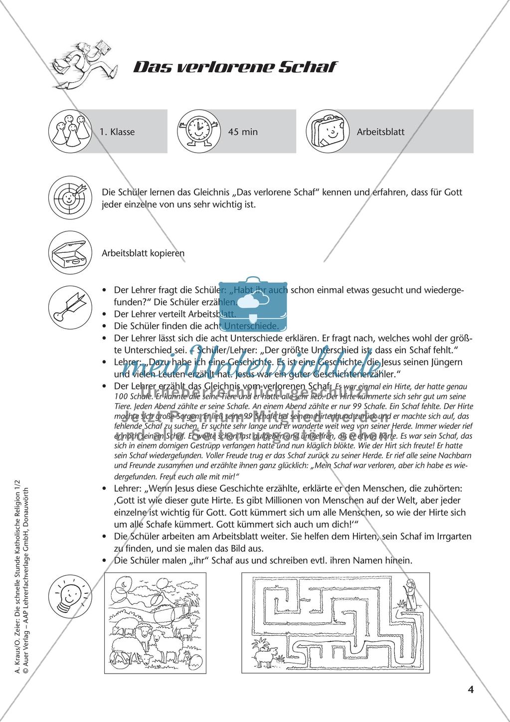 Die schnelle Stunde Kath. Religion: Klasse 1 Preview 6