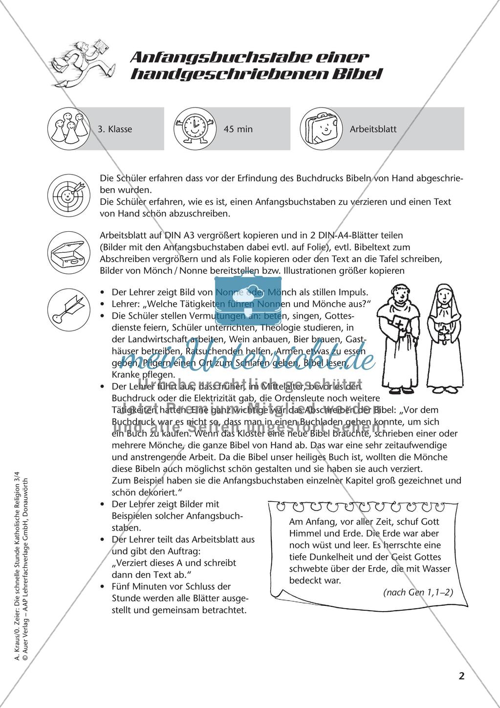 Die schnelle Stunde Kath. Religion: Klasse 3 Preview 4