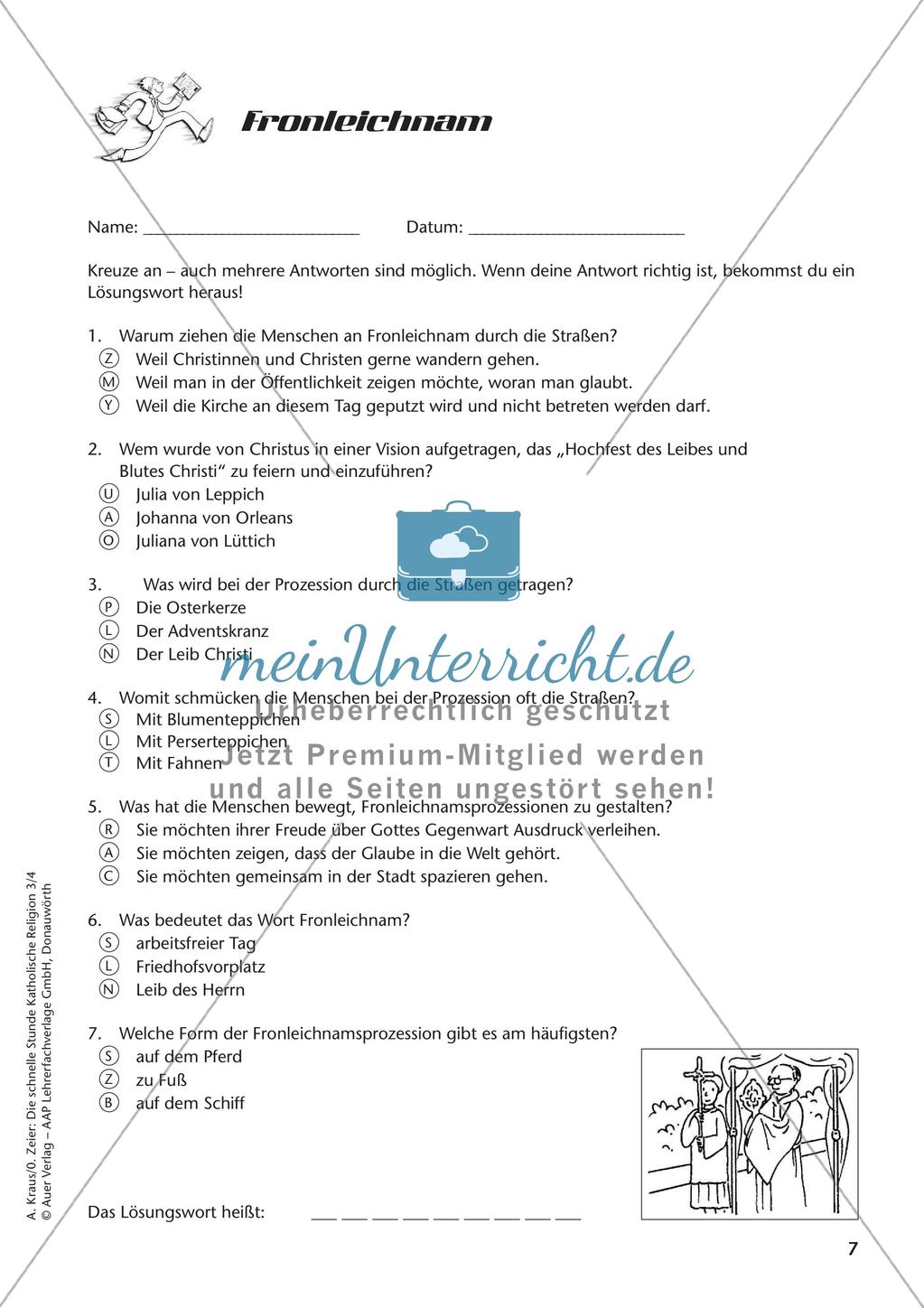 Die schnelle Stunde Kath. Religion: Klasse 3 Preview 9
