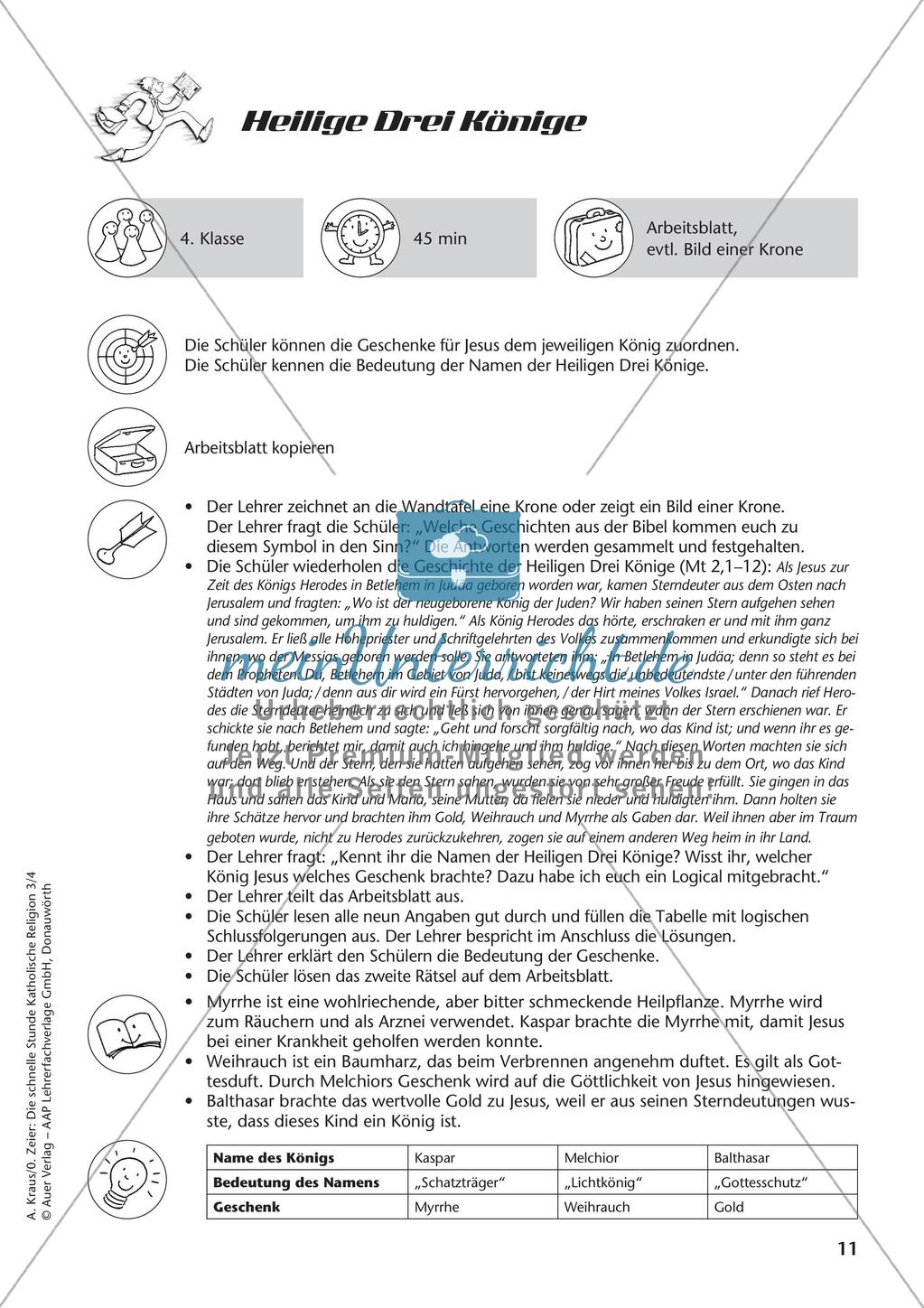 Die schnelle Stunde Kath. Religion: Klasse 4 Preview 13