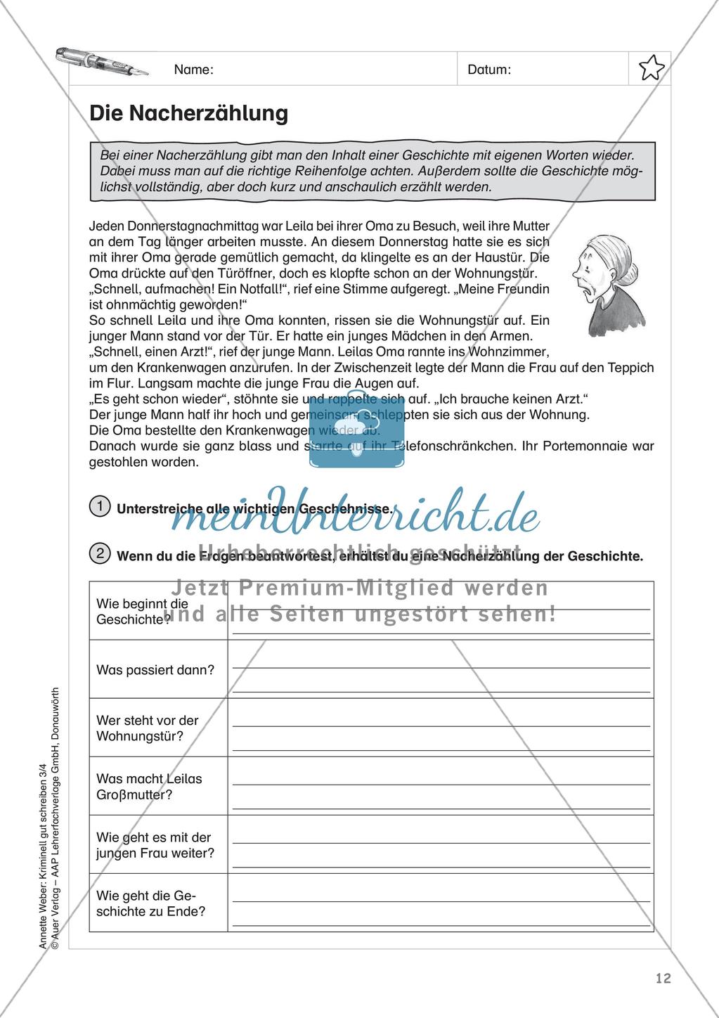 Erzählungen schreiben zum Thema Kriminalgeschichten Preview 14