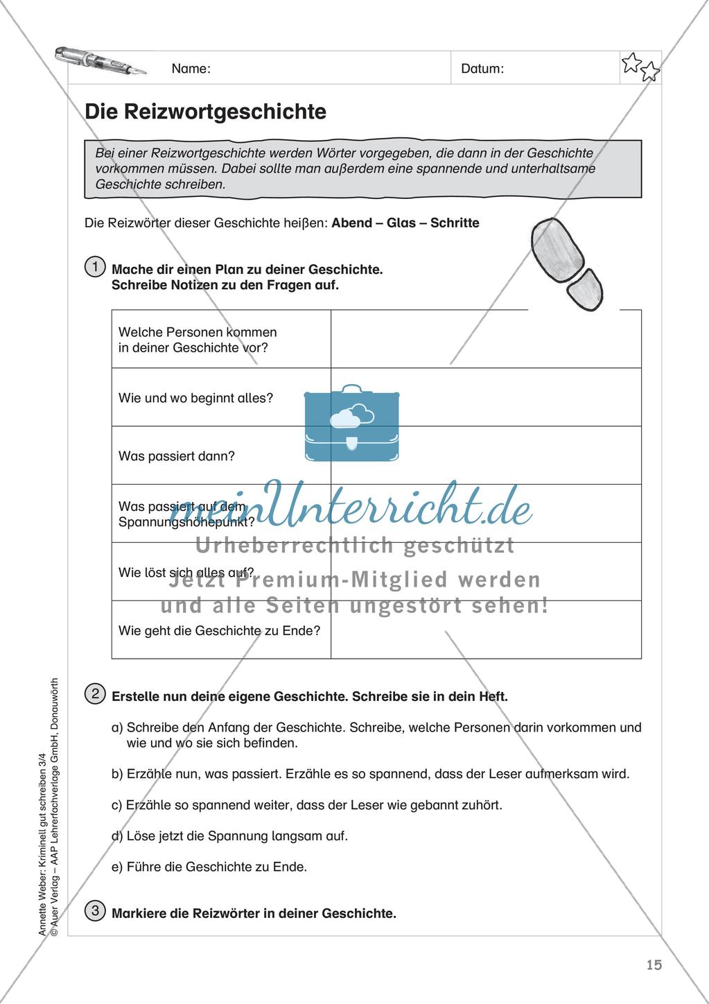 Erzählungen schreiben zum Thema Kriminalgeschichten Preview 17