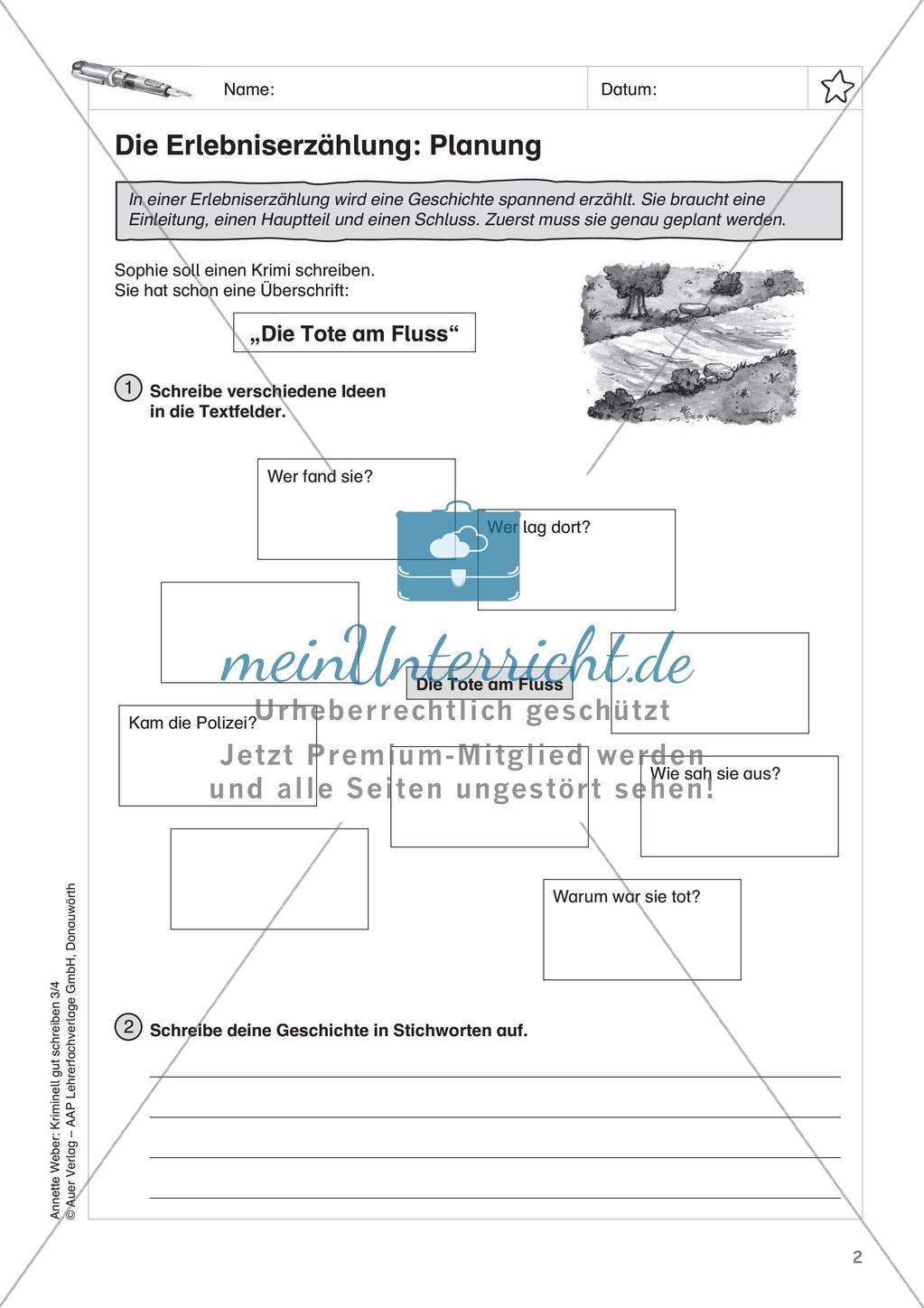 Erzählungen schreiben zum Thema Kriminalgeschichten Preview 4