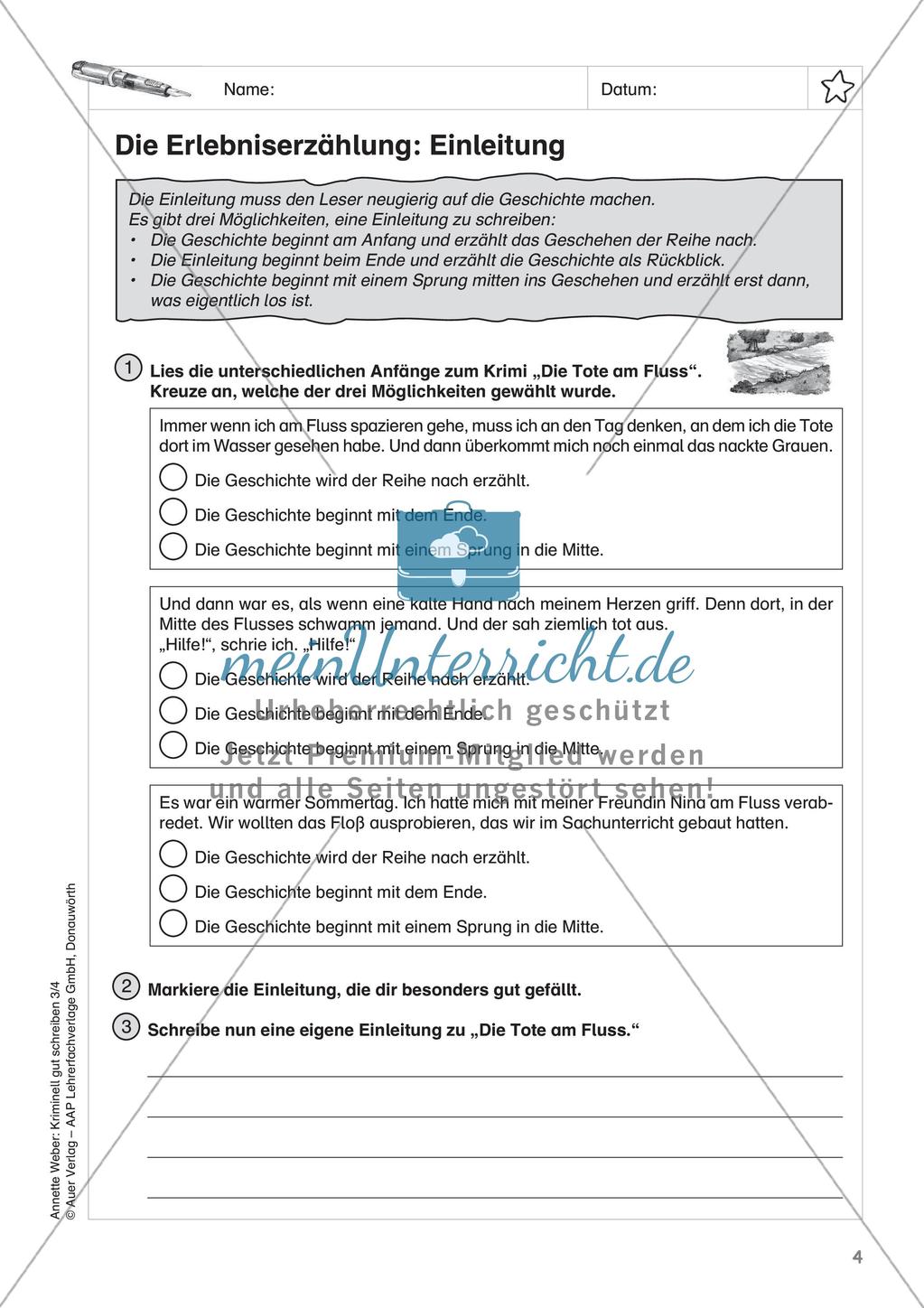 Erzählungen schreiben zum Thema Kriminalgeschichten Preview 6