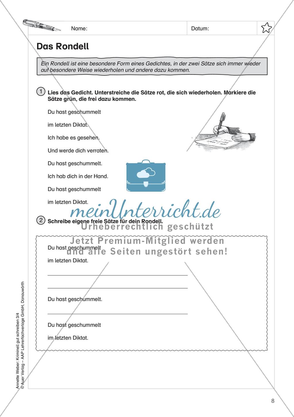 Kreatives Schreiben zum Thema Kriminalgeschichten Preview 10