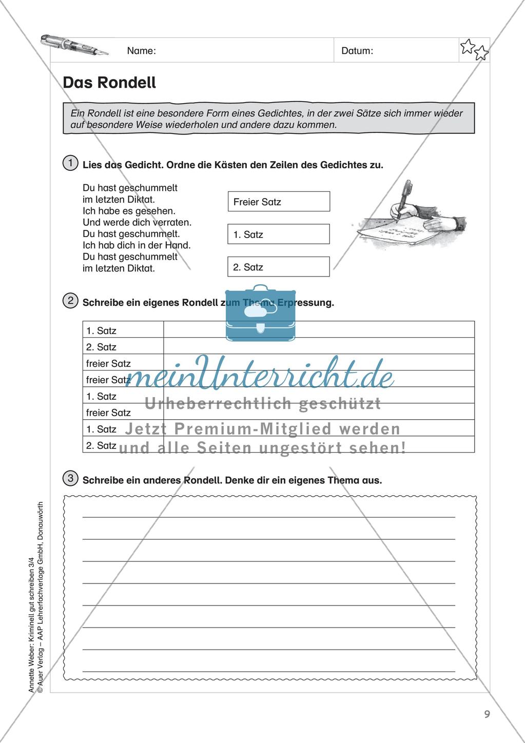 Kreatives Schreiben zum Thema Kriminalgeschichten Preview 11