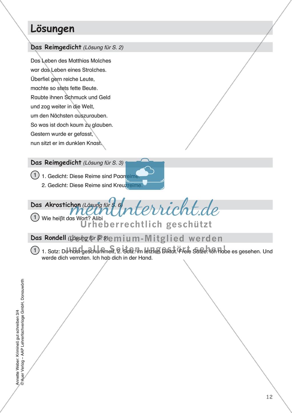 Kreatives Schreiben zum Thema Kriminalgeschichten Preview 14