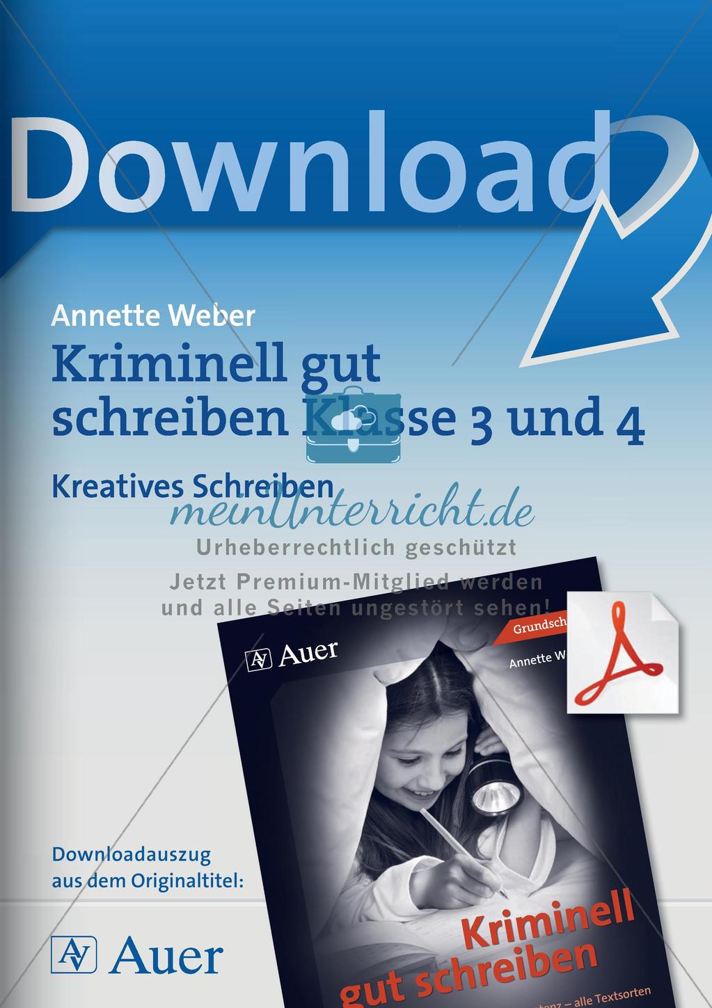 Kreatives Schreiben zum Thema Kriminalgeschichten Preview 1