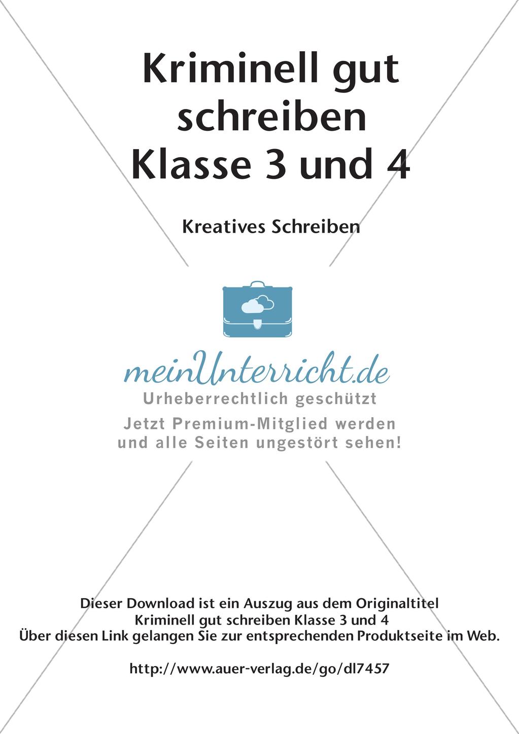 Kreatives Schreiben zum Thema Kriminalgeschichten Preview 2