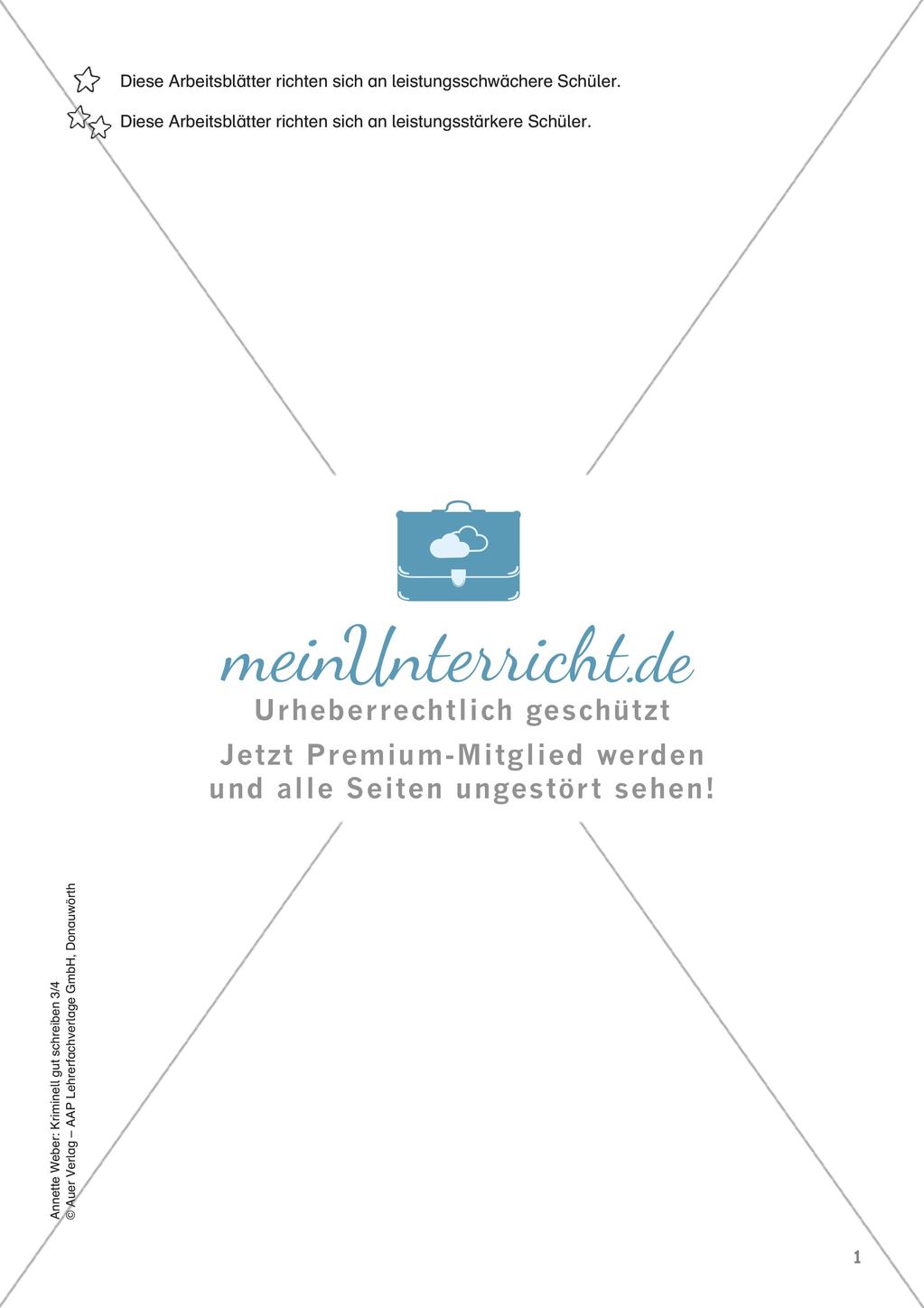 Kreatives Schreiben zum Thema Kriminalgeschichten Preview 3