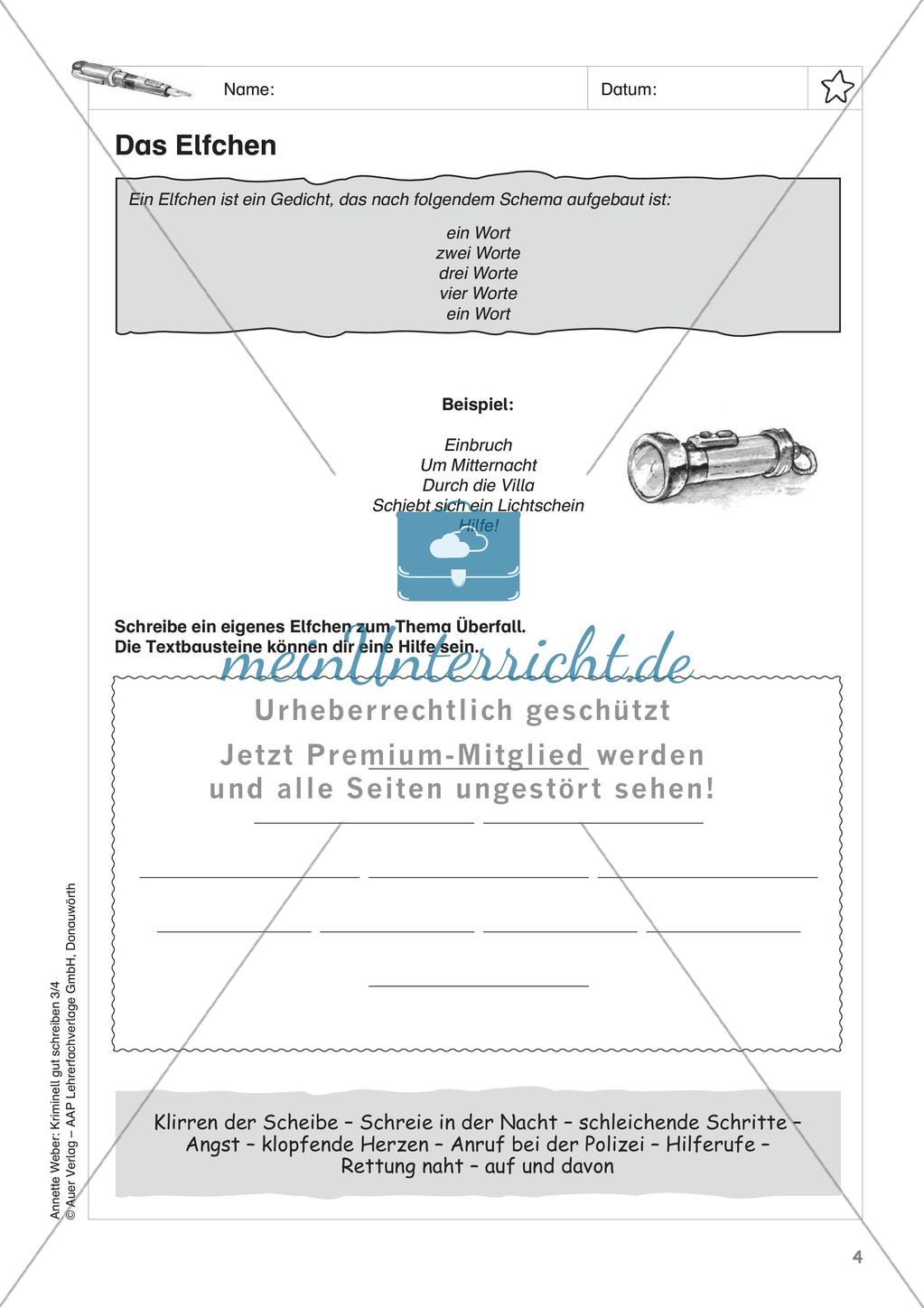 Kreatives Schreiben zum Thema Kriminalgeschichten Preview 6