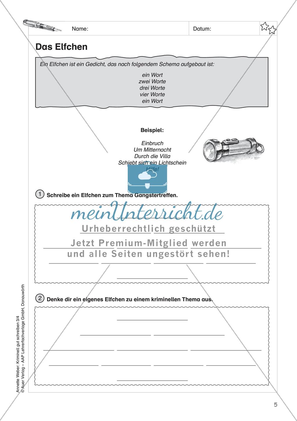 Kreatives Schreiben zum Thema Kriminalgeschichten Preview 7