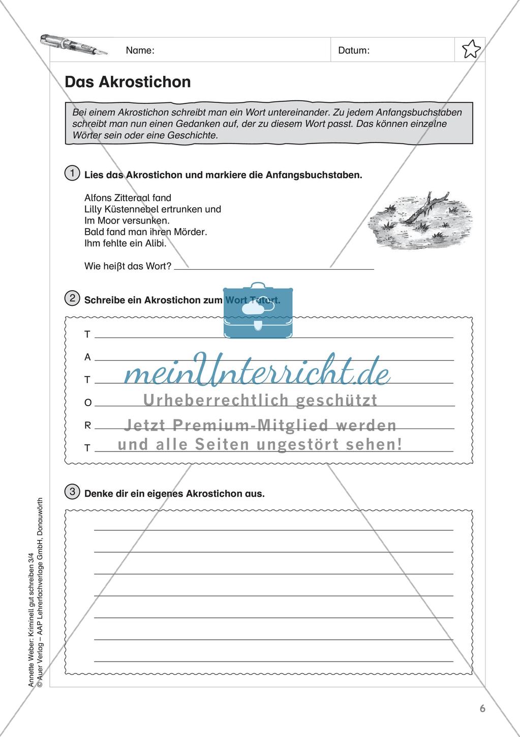 Kreatives Schreiben zum Thema Kriminalgeschichten Preview 8