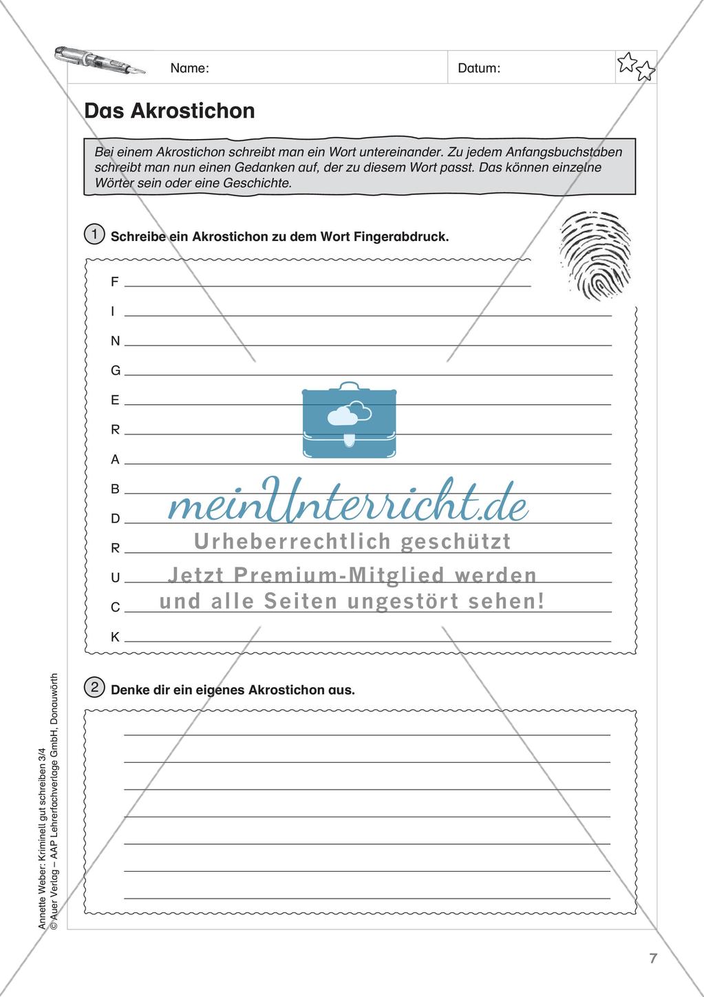 Kreatives Schreiben zum Thema Kriminalgeschichten Preview 9