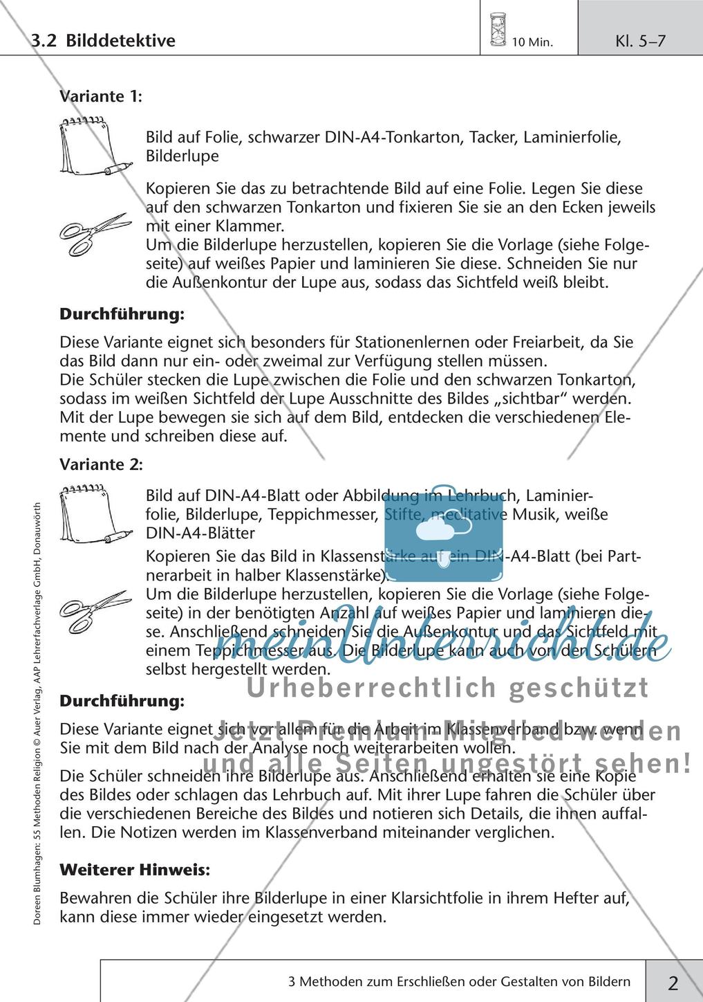 Methoden Religion: Erschließen und Gestalten von Bildern Preview 4