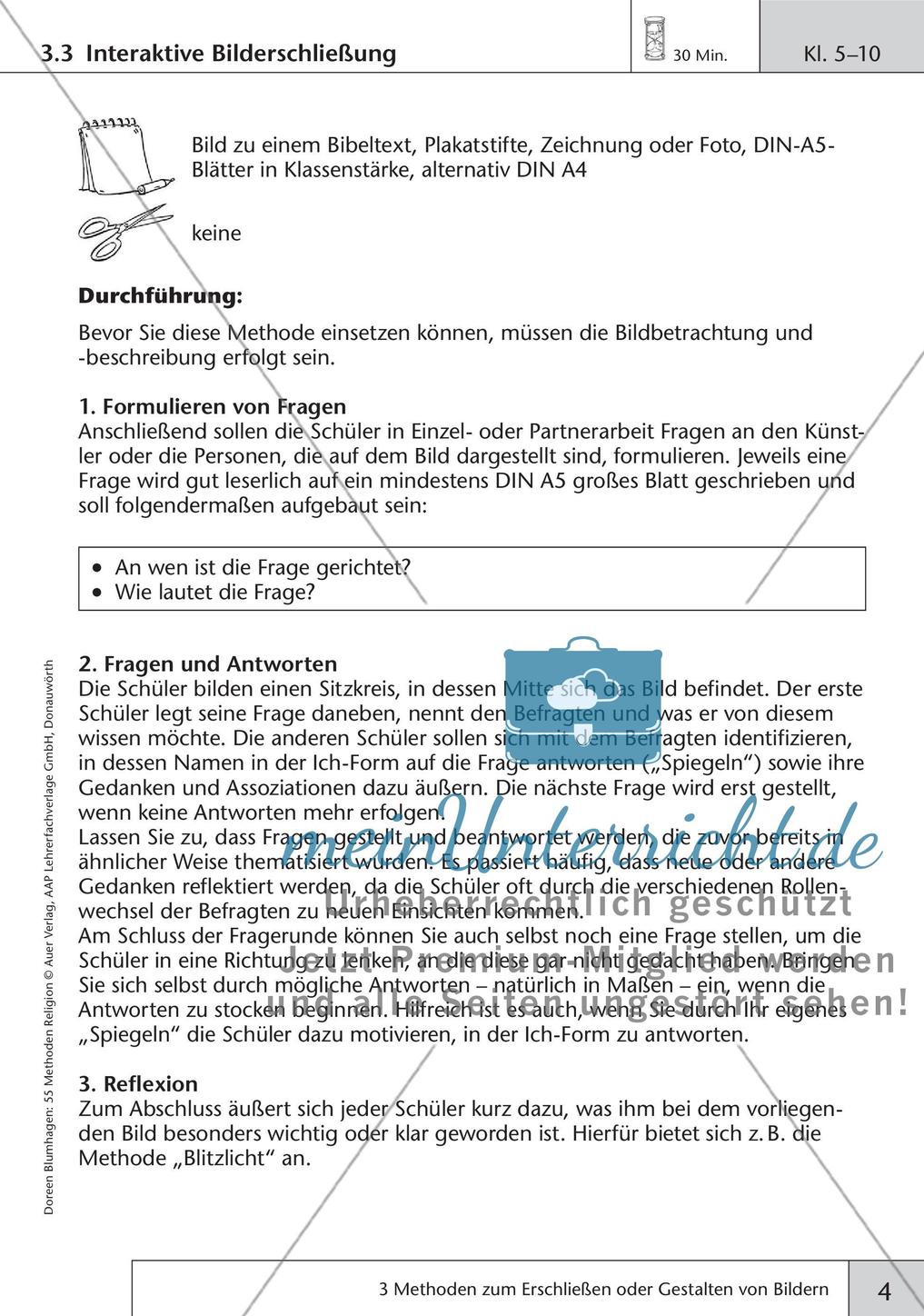 Methoden Religion: Erschließen und Gestalten von Bildern Preview 6