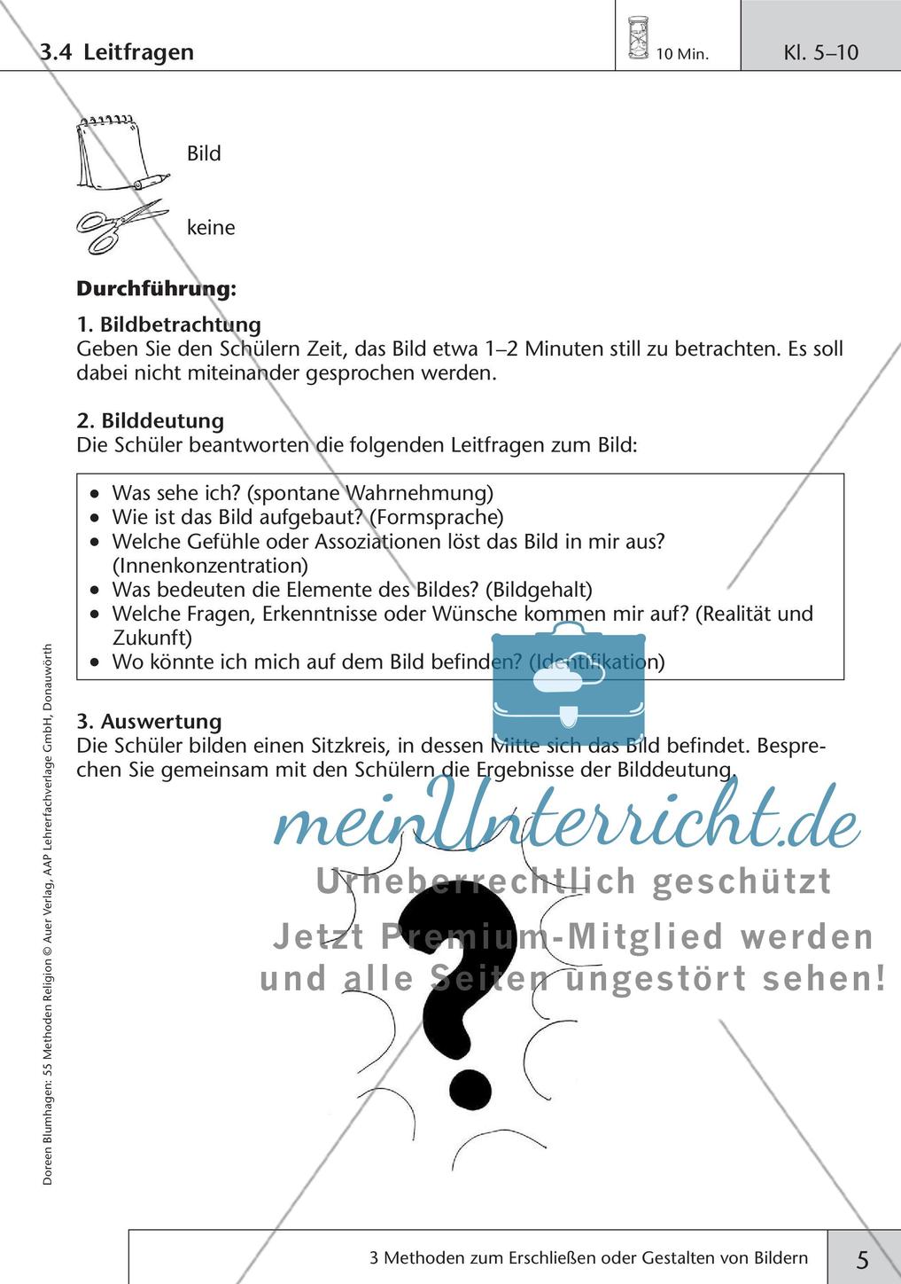 Methoden Religion: Erschließen und Gestalten von Bildern Preview 7