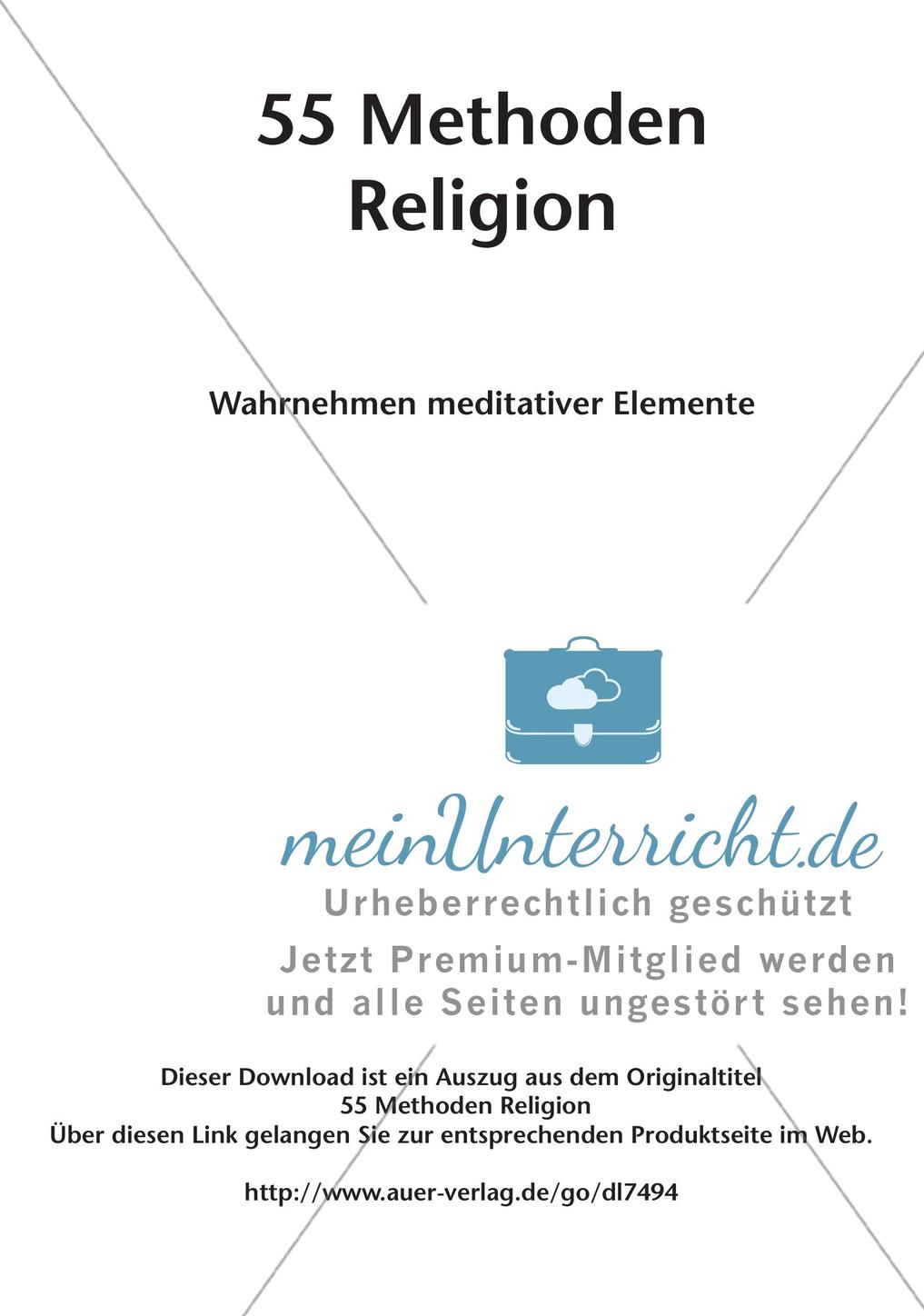 Methoden Religion: Wahrnehmen meditativer Elemente Preview 2
