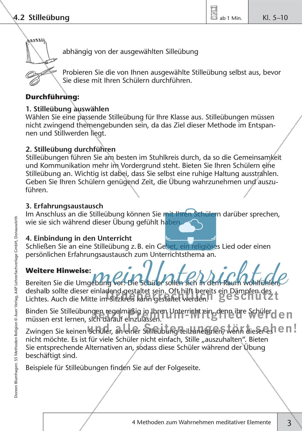 Methoden Religion: Wahrnehmen meditativer Elemente Preview 5