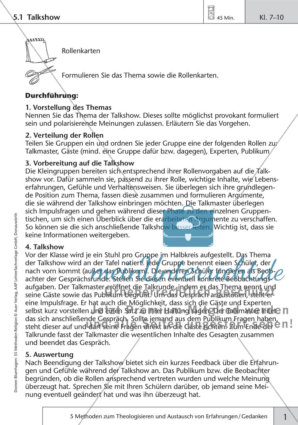 Methoden Religion: Theologisieren und Gedankenaustausch Preview 3