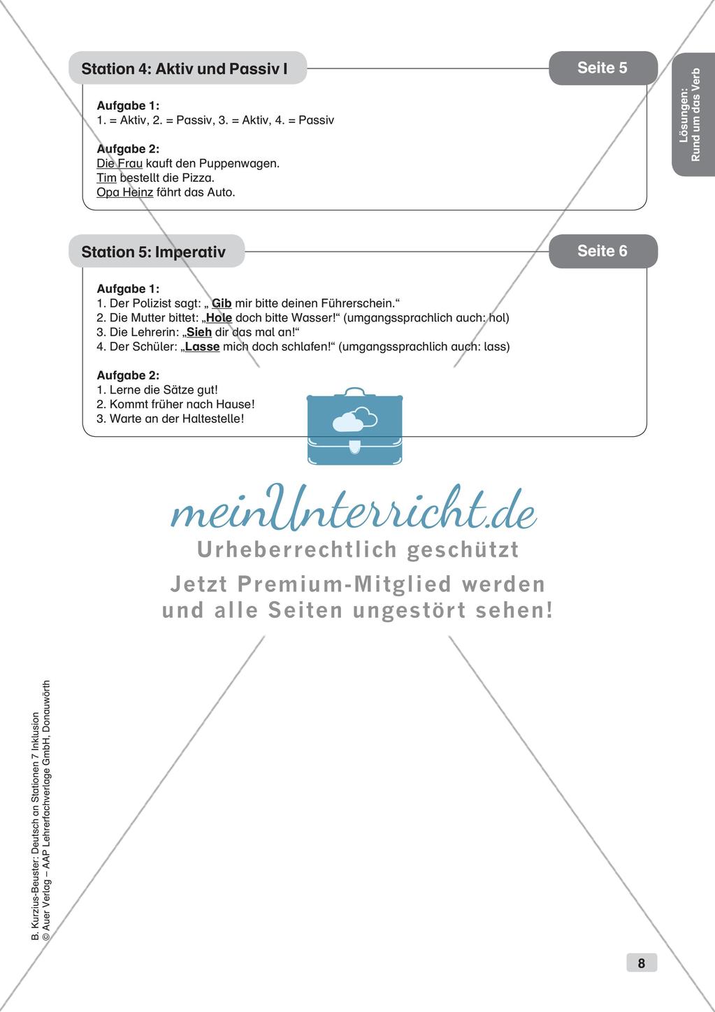Stationsarbeit Inklusion: Rund um das Verb Preview 10